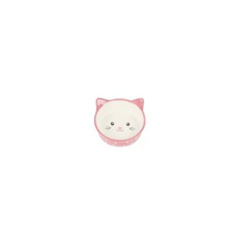 image of Happy Pet Polka Dot Cat Bowl - pink - 416283