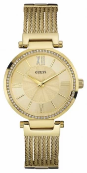 Guess Womens SOHO Gold Pvd Plate, Crystal W0638L2 Watch