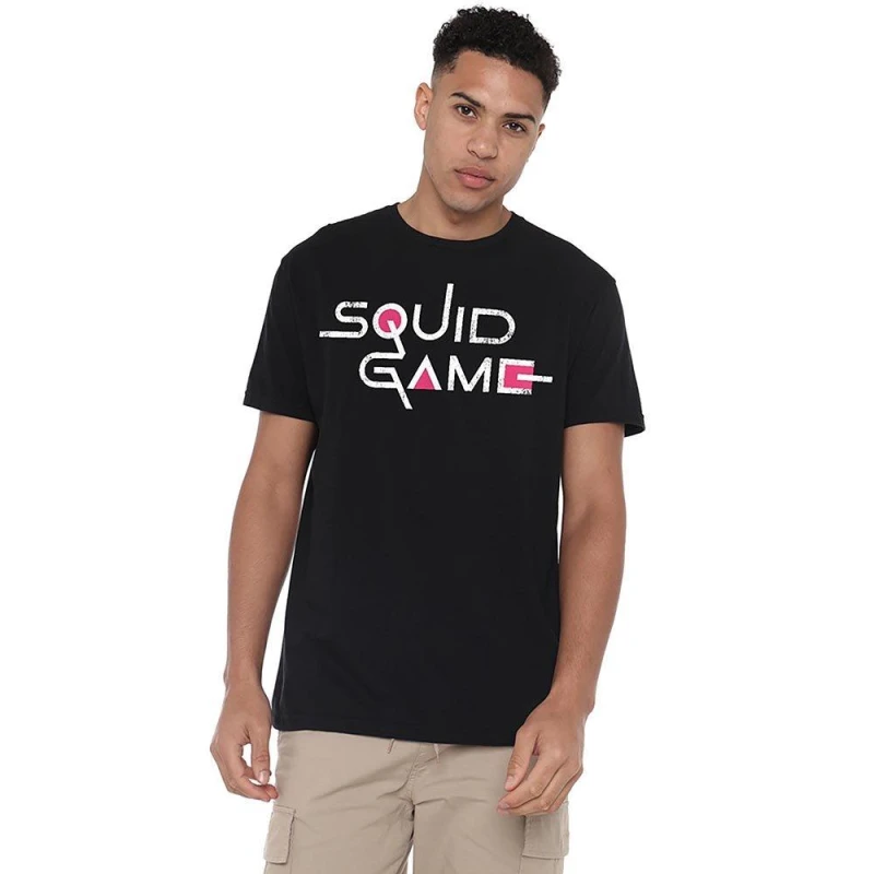 Image of Squid Game Squid Game Logo T-Shirt Black Black