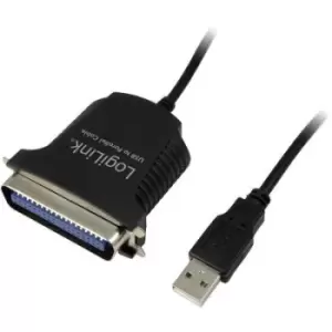 Image of LogiLink USB 1.1, Parallel Cable [1x Centronics socket - 1x USB 1.1 connector A] 1.70 m Black