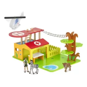 image of Papo Wild Animal Kingdom Bush Hospital Set Toy Playset, 3 Years or...