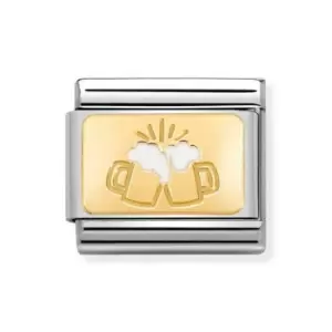 Image of Nomination Classic Gold Beer Cheers Charm