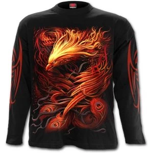 image of Phoenix Arisen Mens Large Long Sleeve T-Shirt - Black