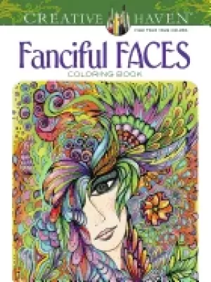 Image of fanciful faces coloring book