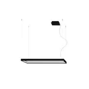 Image of Tuula Integrated LED Rectangle Pendant Ceiling Light, Black, 3000K, 5757lm