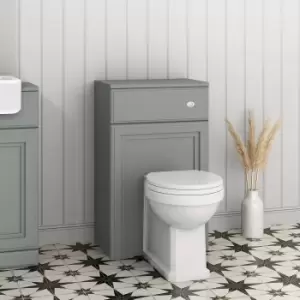 Image of 500mm Grey Back to Wall Unit with Traditional Toilet - Westbury