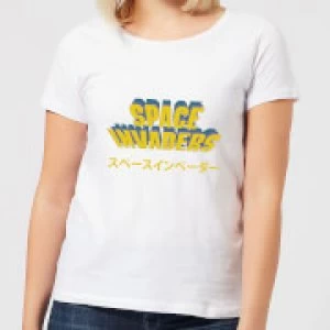 Image of Space Invaders Japanese Womens T-Shirt - White - 3XL