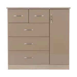 Image of Nevada 5 Drawer Low Wardrobe Brown