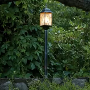 Image of Konstsmide Milano Outdoor Modern Single Bollard Post Black, Silve, IP43