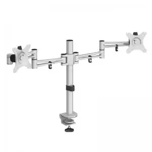 image of Luna double flat screen monitor arm - silver