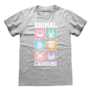 image of Animal Crossing T-Shirt Pastel Square Size S