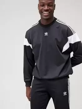 Image of adidas Originals Challenger Crew Sweat Top - Black, Size L, Men