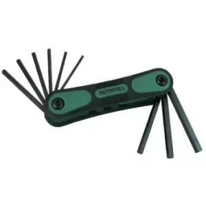 Image of Faithfull FAIHKSF9AF Folding Hexagon Key Set of 9 Imperial (5/64 -...