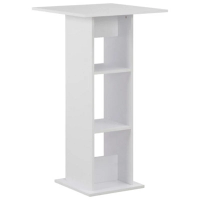 Image of vidaXL Bar Table with Shelf Classic Pub White Engineered Wood Bistro Table