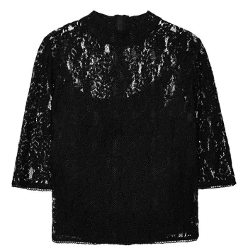 image of Jack Wills Tilby Lace T-Shirt - Black