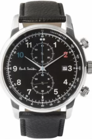 image of Mens Paul Smith Block Leather Strap Chronograph Watch P10140