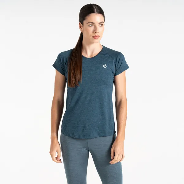 image of Dare 2b Womens Corral Lightweight Wicking Sports Gym T Shirt 14 - Bust 38' (97cm) Moonlight Denim Marl DAB044-R73-14