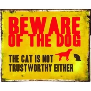 Image of Vintage Metal Sign Beware Of The Dog