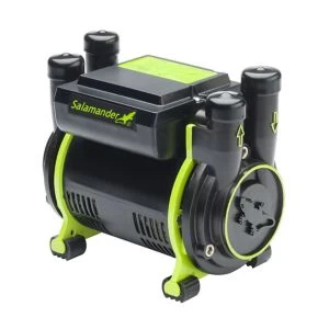 image of Salamander Pumps Twin 1.5 Bar Shower Pump (H)160mm (W)120mm (L)185mm Black & Green