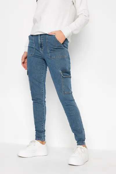 Long Tall Sally Tall Cargo Skinny Jeans Blue