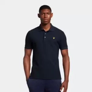 Mens Fine Textured Polo Shirt - Dark Navy - L