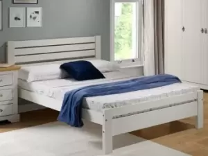 Image of Seconique Toledo 4ft6 Double White Wooden Bed Frame