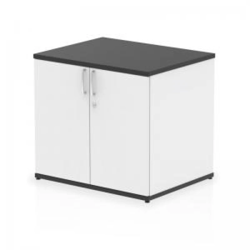 Image of Impulse Impulse 600mm Deep Desk High Cupboard Black and White IDH600BLKWHT