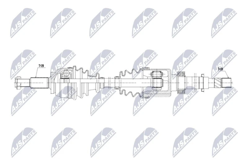 Image of NTY NPW-RE-230 Drive shaft Manual Transmission, Front Axle Right Drive Shaft (13)