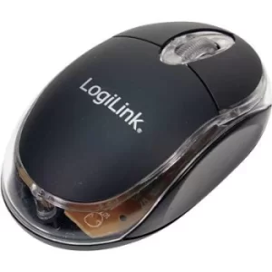 image of LogiLink Mini Mouse USB WiFi mouse Optical Backlit Black