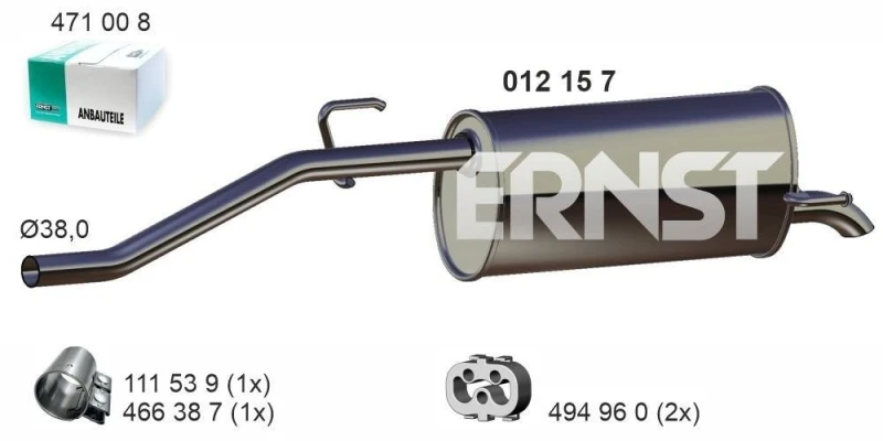 Image of Rear silencer ERNST 012157