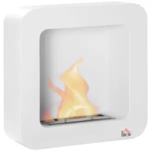 image of HOMCOM Bio Ethanol Fireplace Heater with 1L Tank in White, white