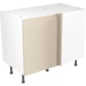 Image of Kitchen Kit Flatpack J-Pull Kitchen Cabinet Base Blind Corner Unit Super Gloss 1000mm in Cashmere MFC