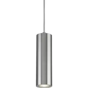 Image of Knightsbridge Dasan Single Long Fixed Round Pendant Brushed Chrome - DAB1FRBC