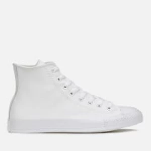 Converse Chuck Taylor All Star Leather Hi-Top Trainers - White Monochrome - UK 5