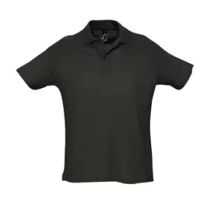 Image of SOLS Mens Summer II Pique Short Sleeve Polo Shirt (XXL) (Black)