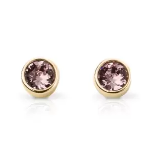 image of JG Signature Gold Plated Silver June Birthstone Crystal Stud Earrings