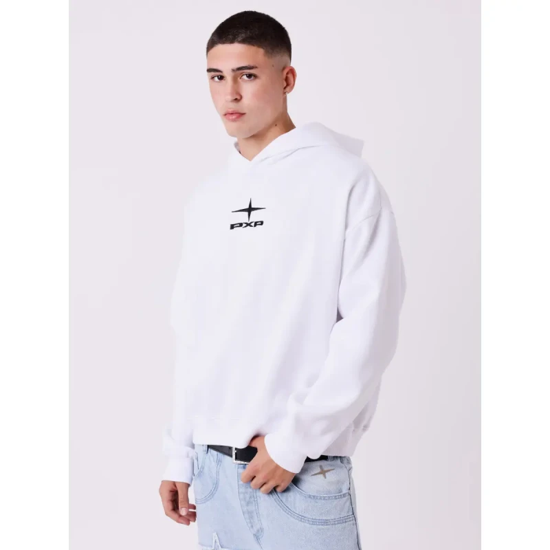 Image of Project X Paris Boxy hooded sweatshirt Project X Paris Essentials Blanc Male S