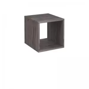 image of Flux modular storage single wooden cubby unit - grey oak