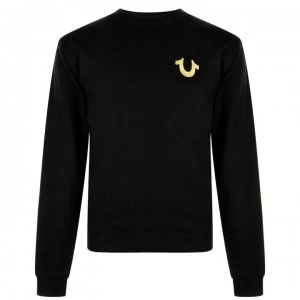 Image of True Religion Crew Neck Sweatshirt - Black/Gold 1001
