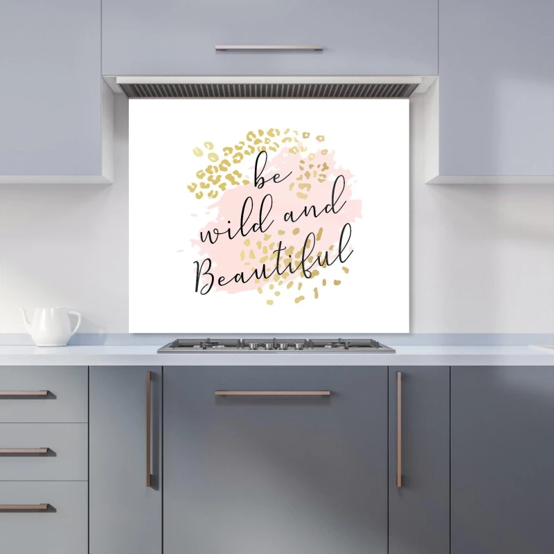 Image of Warren Reed - Designer Be Wild & Beautiful Kitchen Splashback in Pink Size: 700mm x 650mm Pink Unisex 700mm x 650mm