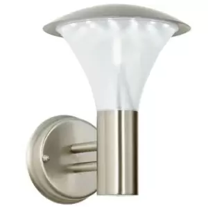 Image of IP44 Outdoor LED Lamp Brushed Steel Modern Wall Lantern Porch Vase Curved Light