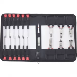 Image of Basetech 814583 Precision Screwdriver & Pliers Set 19 Piece