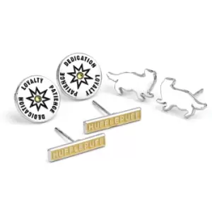 Image of Harry Potter Hufflepuff Set of 3 Stud Earrings