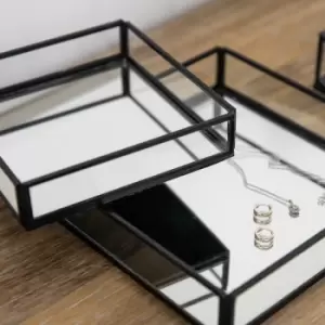 Image of Set of 2 Antique Black Trays