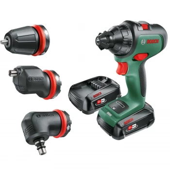 image of Bosch ADVANCEDDRILL 18v Cordless Drill Driver and Attachments 2 x 2.5ah Li-ion Charger Case & Accessories