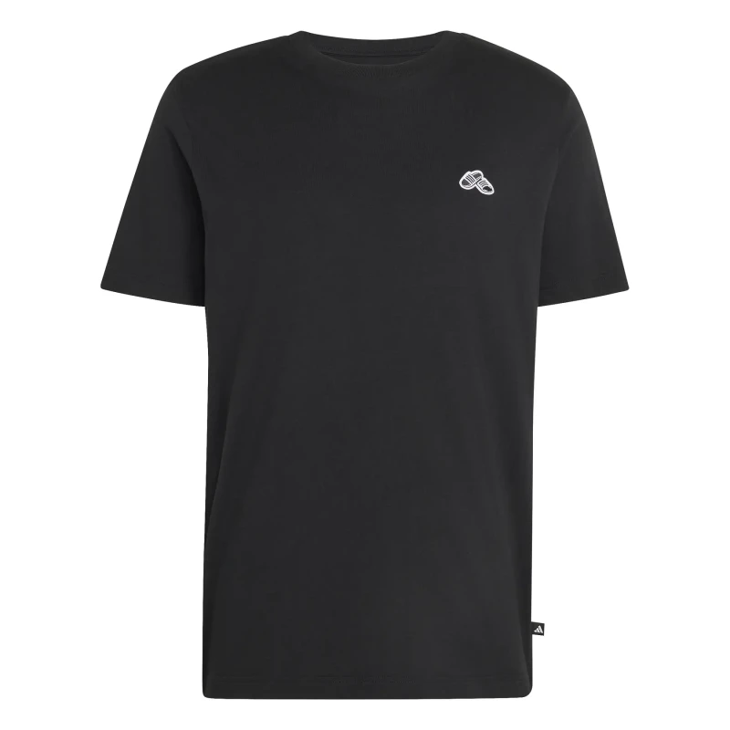 Image of Adidas T-Shirt adidas Sumer Slides Graphic Noir Male S