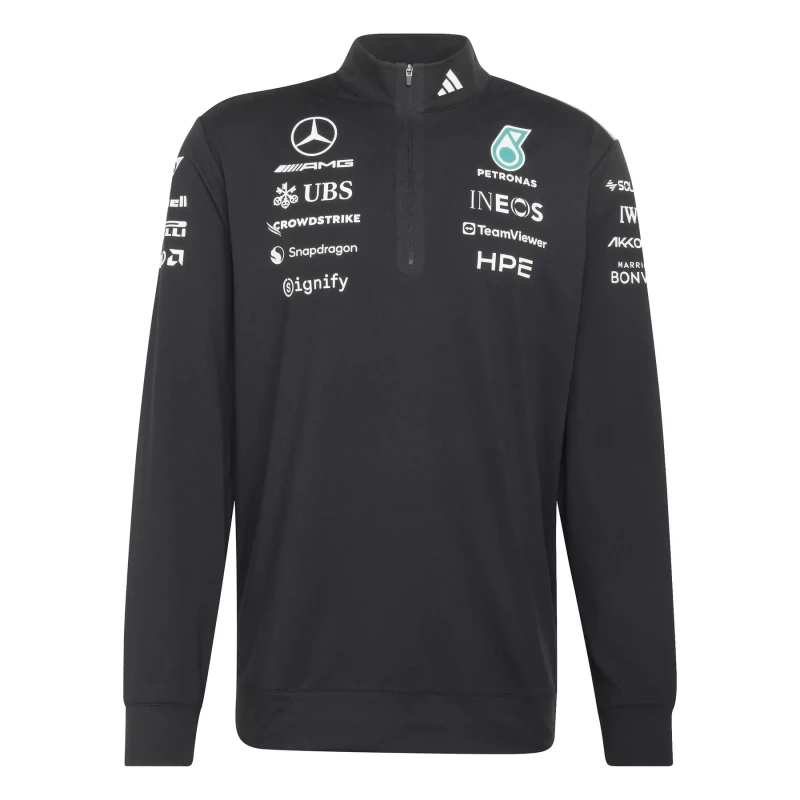 Image of Adidas Mercedes AMG 1/4 zip sweatshirt Petronas Formula One Team Engineers Noir Male L
