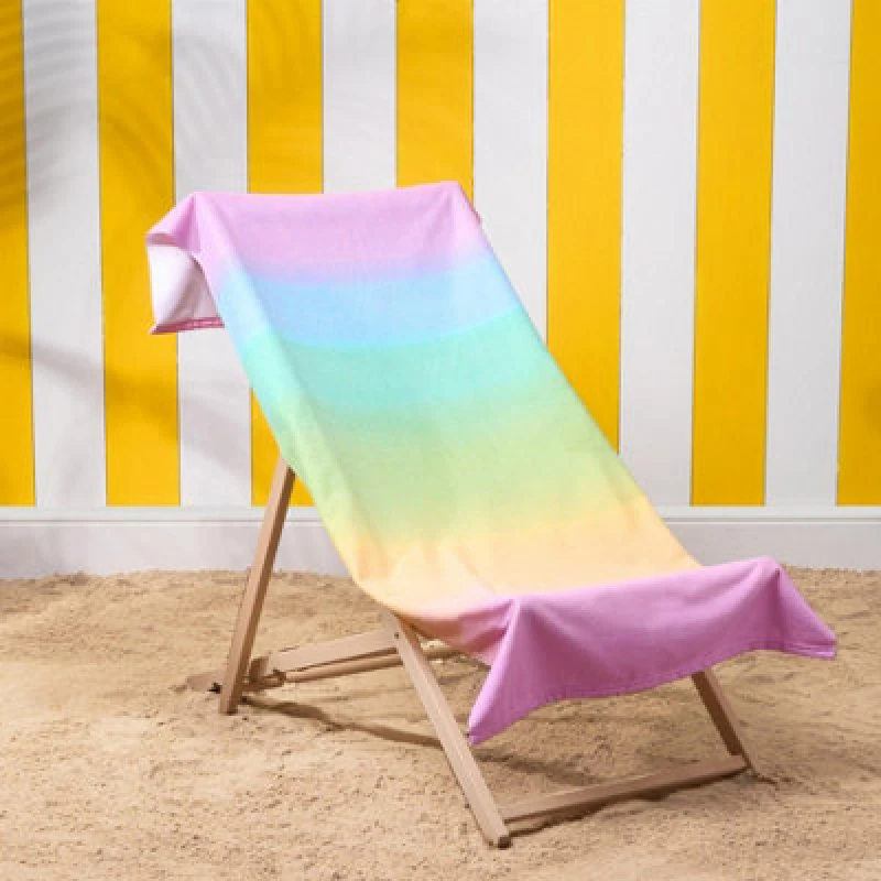 Image of OHS OHS Ombre Towel Bath Quick Dry Summer Travel Microfibre Absorbent Swim in Light Pink Light Pink One Size Unisex 5027434211500