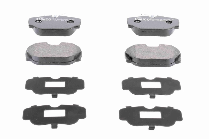 Image of VAICO V20-8102 Brake pad set Front Axle, excl. wear warning contact, Q+, original equipment manufacturer quality, with brake caliper screws Brake Pad