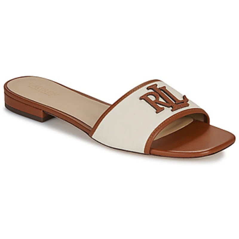 Image of Lauren Ralph Lauren EVERLEY SLD2-SANDALS-SLIDE womens Mules / Casual Shoes in Beige